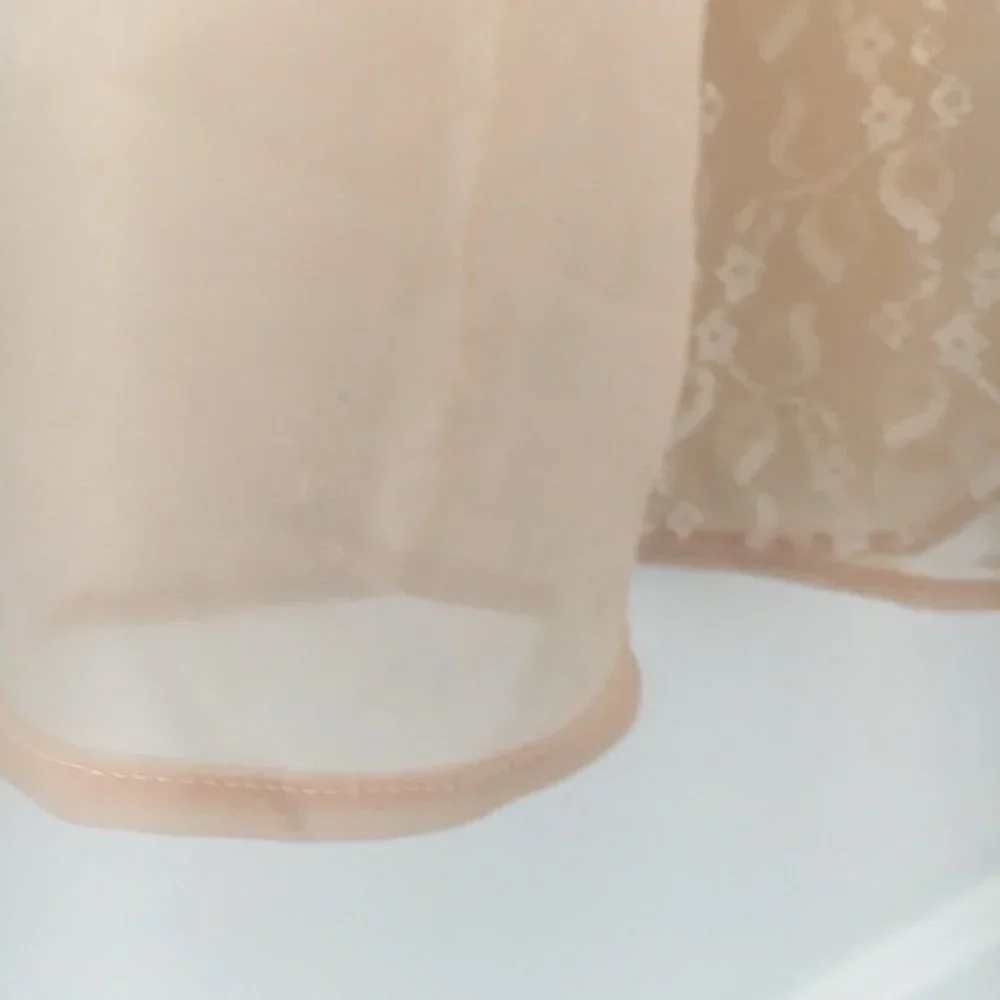 Vintage 80s Underskirt Skirt Size S 80s Nude Sheer Beige Semi Sheer Midi - Picture 7 of 8